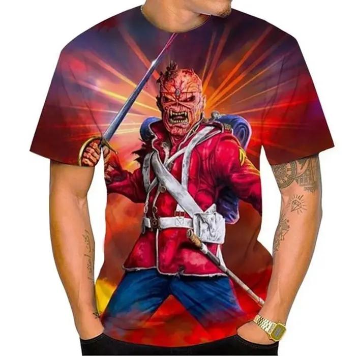 Mode d'été nostalgique 3D imprimé Heavy Metal musique diable Cool