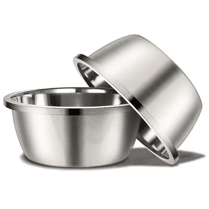 Mangeoires rondes en acier inoxydable pour chiens, bol d'eau et de nourriture pour petits, moyens et grands chiens, fournitures pour animaux de compagnie, 20cm, 24cm, 28cm, 30cm