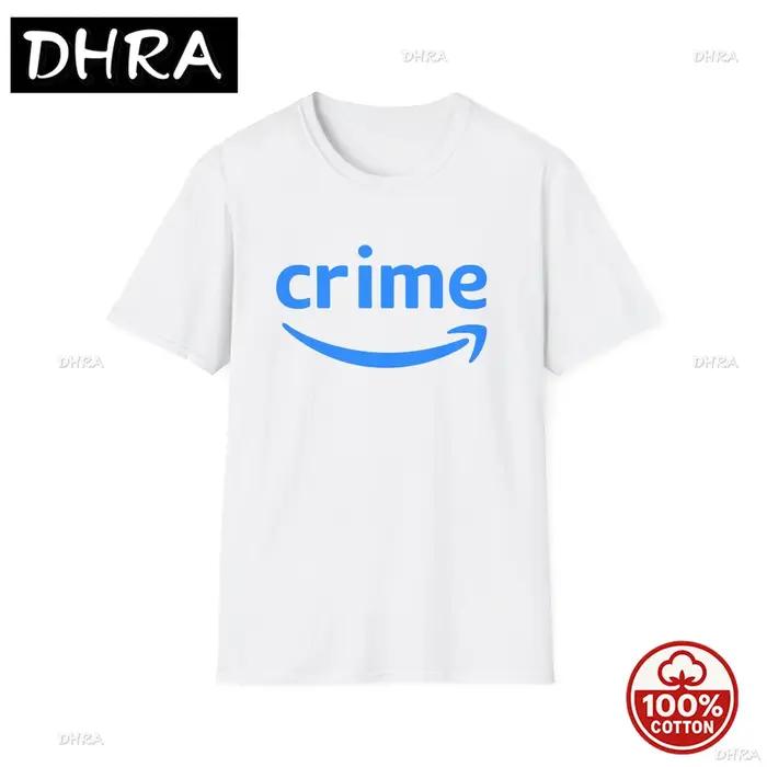 Amazon Crime Funny T-shirt unisexe pour adulte, en coton épais, à manches courtes, imprimé, 100% cot
