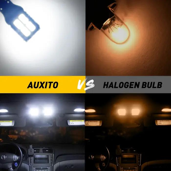 AUXITO 10 pièces Auto T10 LED lumières 2835 SMD W5W LED ampoule Canbus sans erreur voiture éclairage