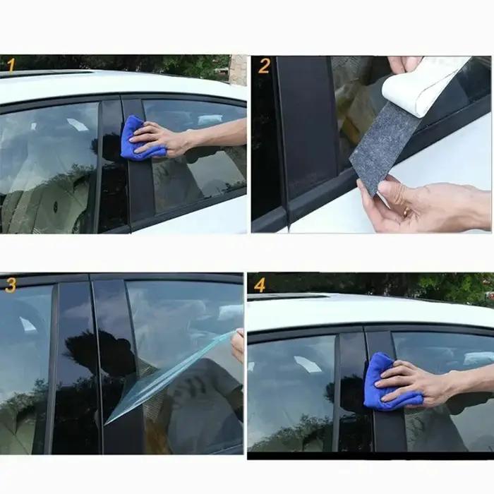 Autocollants de garniture de porte de poteaux de pilier de fenêtre de voiture pour Porsche Panamera,