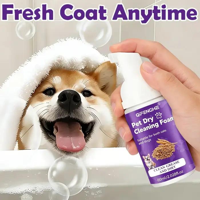 Shampooing sec pour chiens et chats - Mousse sans eau