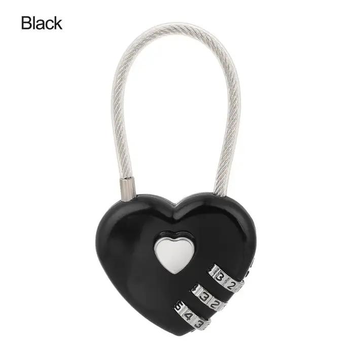 Serrure en forme de cœur pour valise de voyage, outil de sécurité, serrure, cadenas, bloc, code, mot
