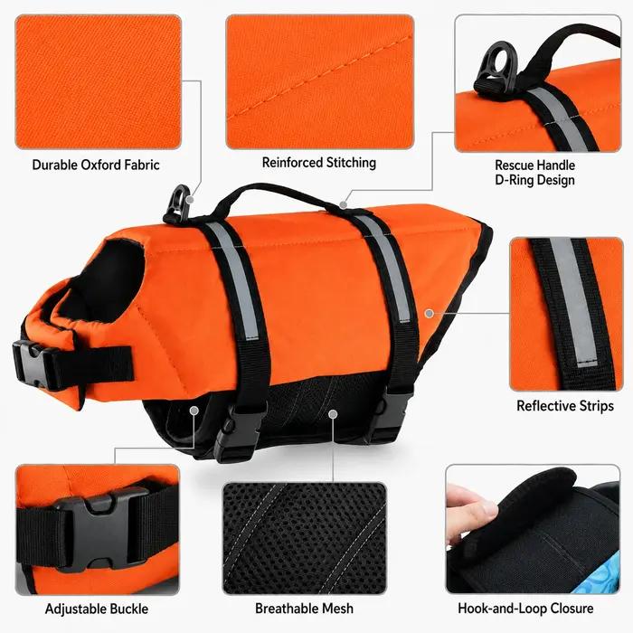 Gilet de sauvetage réfléchissant et réglable pour chien