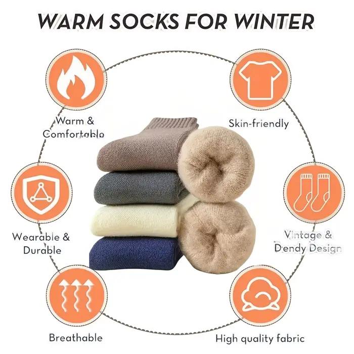 Chaussettes en laine ultra épaisses pour hommes, hiver, doublées polaire et résistantes au froid