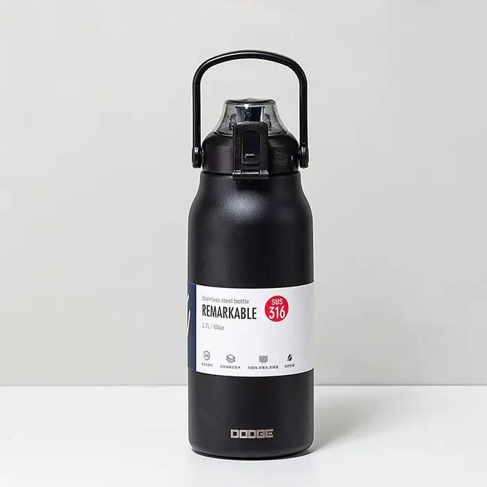 Gobelet Thermo bouteille grande capacité avec paille