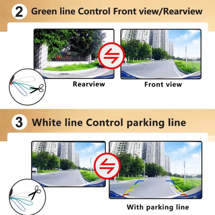 Smartour 2K AHD 1080p objectif doré HD caméra de recul de voiture Vision nocturne 180 degrés caméra