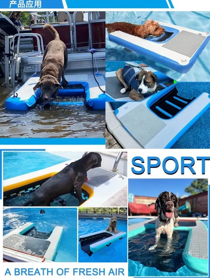 Planche flottante gonflable pour chiens pente en PVC antidérapante divertissement sport et exercice occasions spéciales pour animaux de compagnie