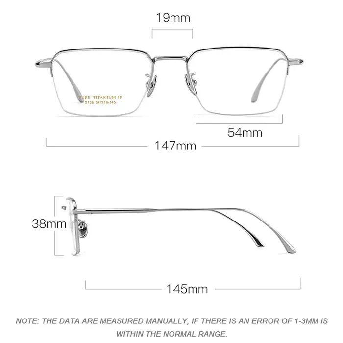 Lunettes ultralégères en titane pur, monture rétro à demi-jante pour hommes d'affaires, lunettes car