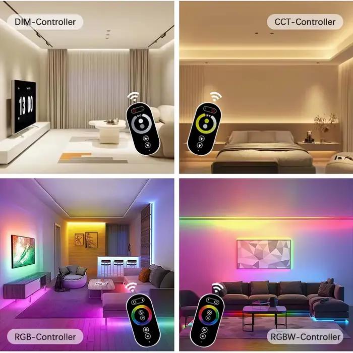 Contrôleur de lumière de bande LED, télécommande tactile, 30A6 touches, variateur Cct Rgb smd cob, p
