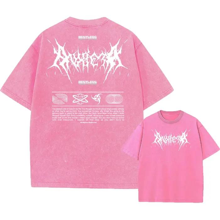 Y2k T-shirt délavé à l'acide femmes Vintage coton T-shirts Harajuku gothique Streetwear doux