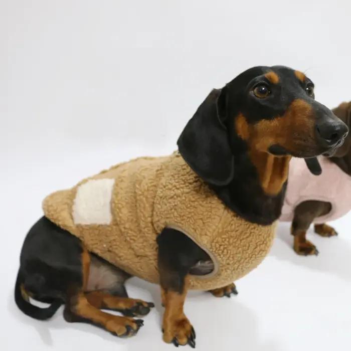 Wiener-Sweat-shirt chaud à manches courtes Blaireau, saucisse berbère, sourire, glaçure rose et marron, teckel, chiots à rélules, hiver