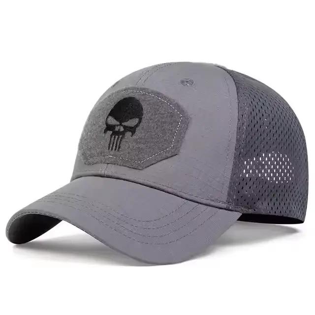 Casquette tactique skull en coton polyester pour chasse et airsoft visière réglable ajustable pour homme et femme occasions extérieures printemps été