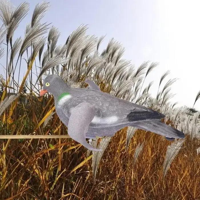 Leurre pigeon à ailes mobiles - Appât de chasse réaliste avec mouvement pour jardin et extérieur