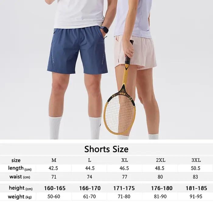 Short de tennis homme en polyester et élasthanne respirant et à séchage rapide pour entraînement et course à pied