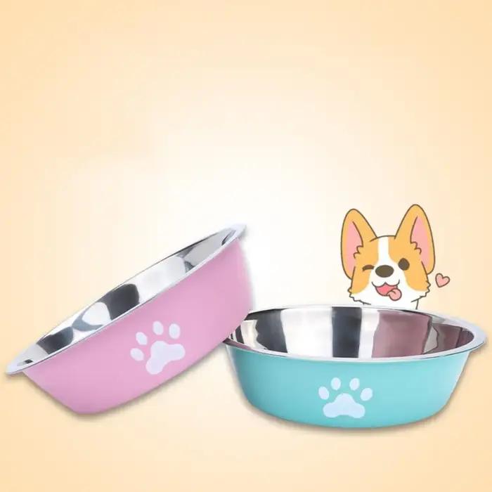 Bol pour chien en acier inoxydable de grande capacité, antidérapant, antirouille, bol à eau pour chien, mangeoire pour animaux de compagnie, bol double couche pour chat, adapté aux chiots