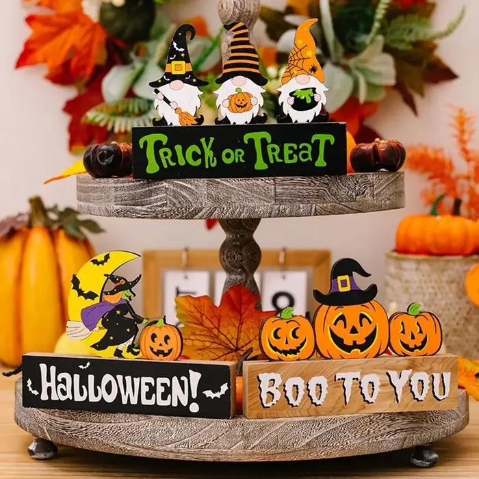 Décorations en bois Halloween Trick or Treat