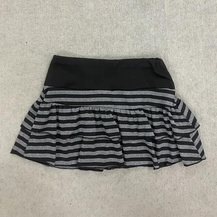 Jupe mini rayée noire et grise pour femmes, style préppy Y2K Grunge, sortie nocturne, été printemps