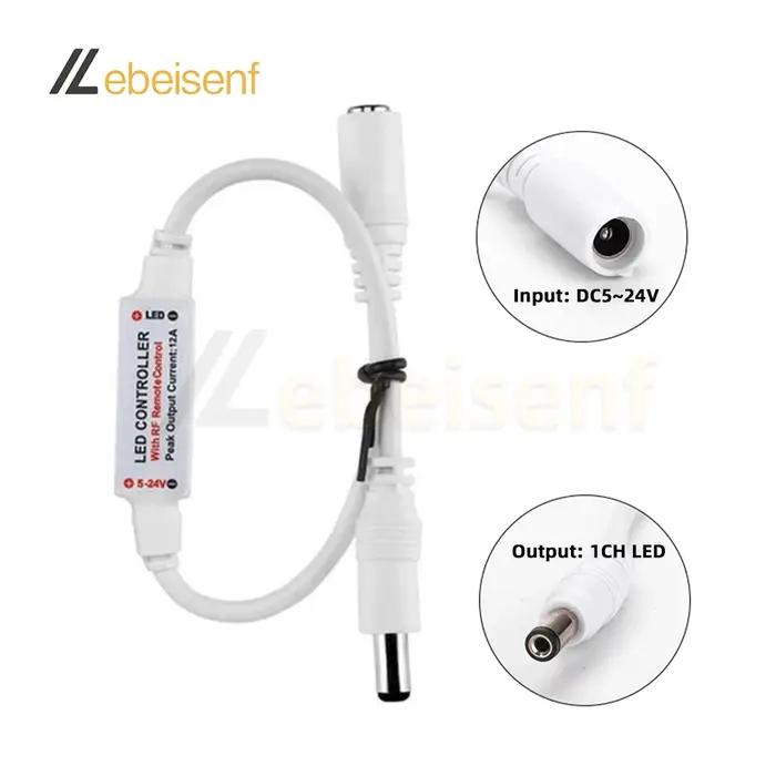 Nouveau Mini variateur de lampe LED couleur unique DC 5V 12V 24V 6A 1 canal avec télécommande de syn