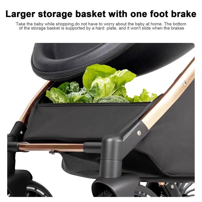Poussette 3-en-1 pour bébé, système de voyage pliable haute performance, ensemble siège auto et land