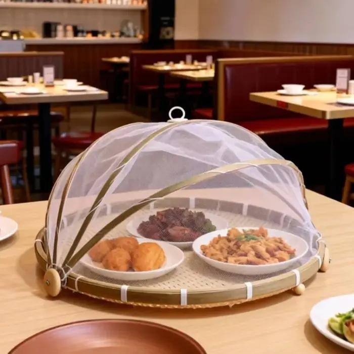 Conteneur alimentaire avec filet anti-moustiques, couvercle alimentaire anti-poussière, panier de service alimentaire, filet de protection pour pique-nique