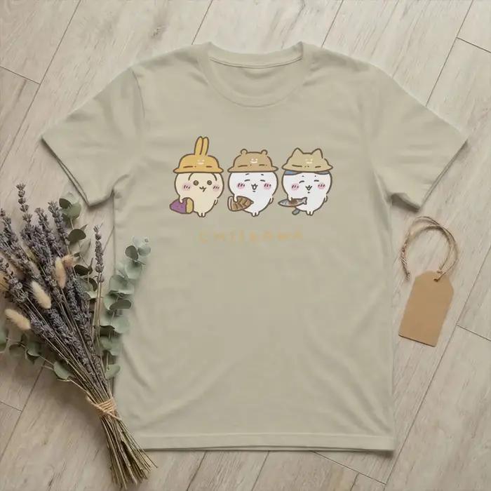 Kawaii Chiikawas and Friends Hachiware Usagi T-Shirt pour hommes
