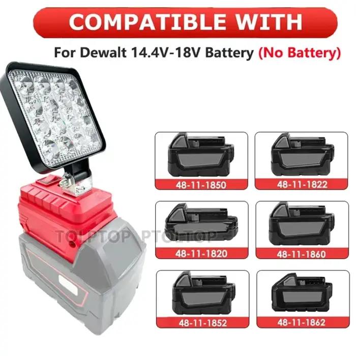 Pour Milwaukee LED lampe de travail pour Milwaukee 18V Li-ion batterie lumière de secours Portable l