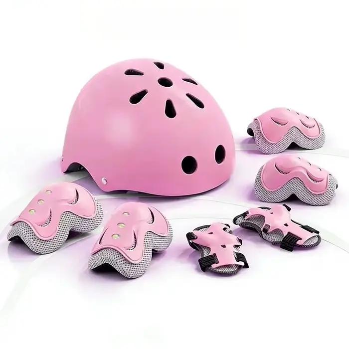 Ensemble de protections réglables pour enfants 7 pièces/ensemble équipement de sécurité épaissi absorbant les chocs respirant adapté pour divers sports de plein air