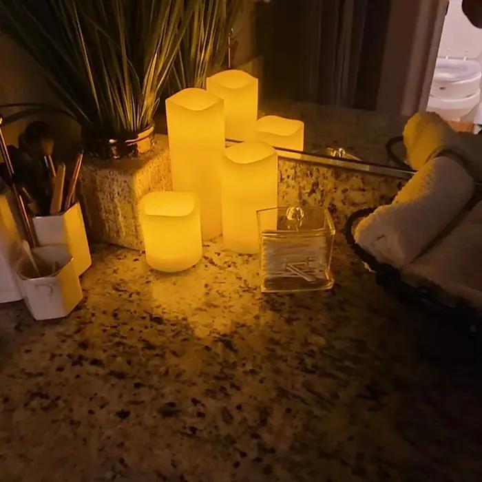 HZZKZZ – bougie électrique LED pivotante, sans flamme, alimentée par batterie, pour décoration de ma