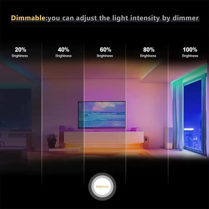 Bande Lumineuse LED COB RGBW RGBCCT à Haute Densité, Éclairage à Intensité Variable, Flexible, RA90