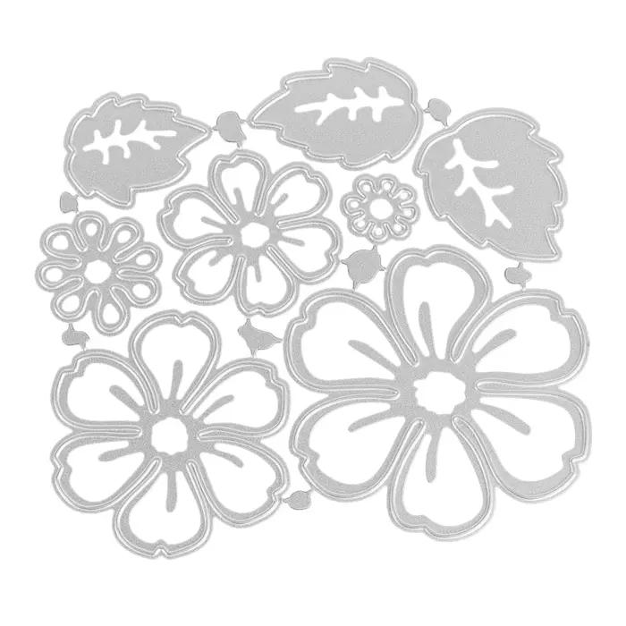 Papillon chiot chien Bouquet de fleurs nuage oiseaux matrices de découpe en métal pour bricolage Scrapbooking Album artisanat carte fabrication