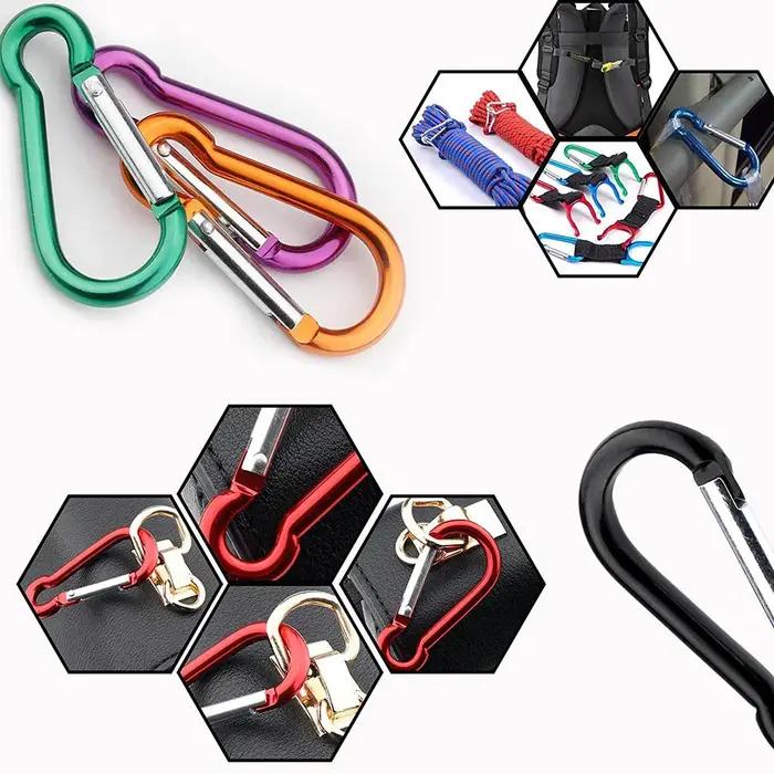 Mousqueton pour clés chaîne Mini gourde en alliage d'aluminium porte-clés Clip crochet serrure voyag