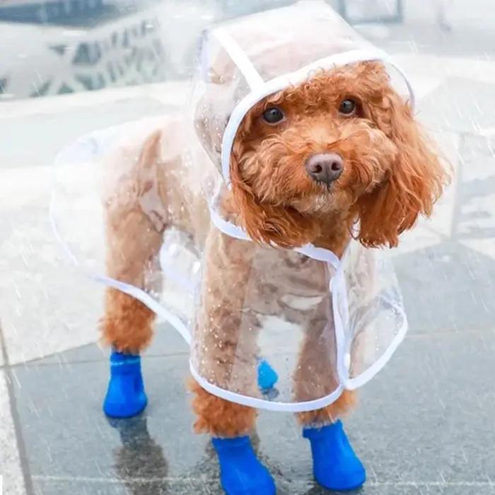 Manteau de pluie solide pour chiens de petite et moyenne taille