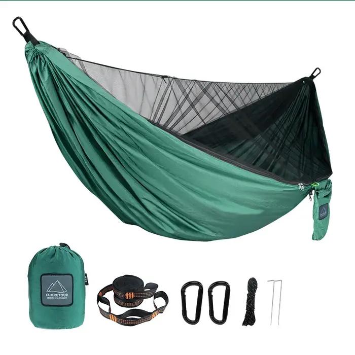 Hamac avec moustiquaire en nylon 210T pour camping balançoire suspendue cocon de confort pour adultes occasions spéciales