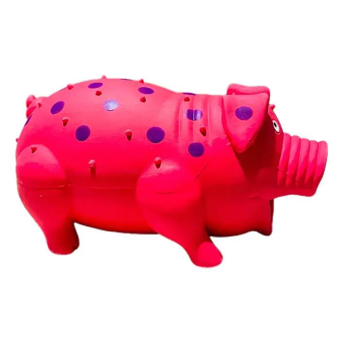 Jouet en caoutchouc Qzee pour chiens avec aboiement de cochon pour nettoyage des dents et jeu interactif occasions spéciales