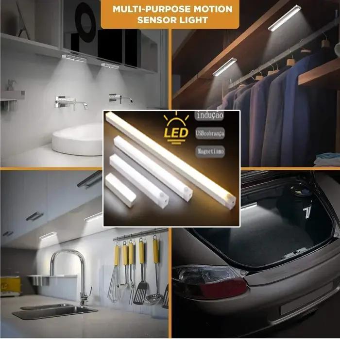 LED détecteur de mouvement sous armoire lumière USB Rechargeable LED veilleuse pour placard armoire