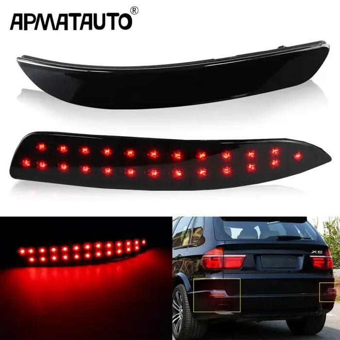 2 pièces feu antibrouillard d'avertissement arrière pour 2007-2010 BMW E70 X5 lentille fumée/rouge 4