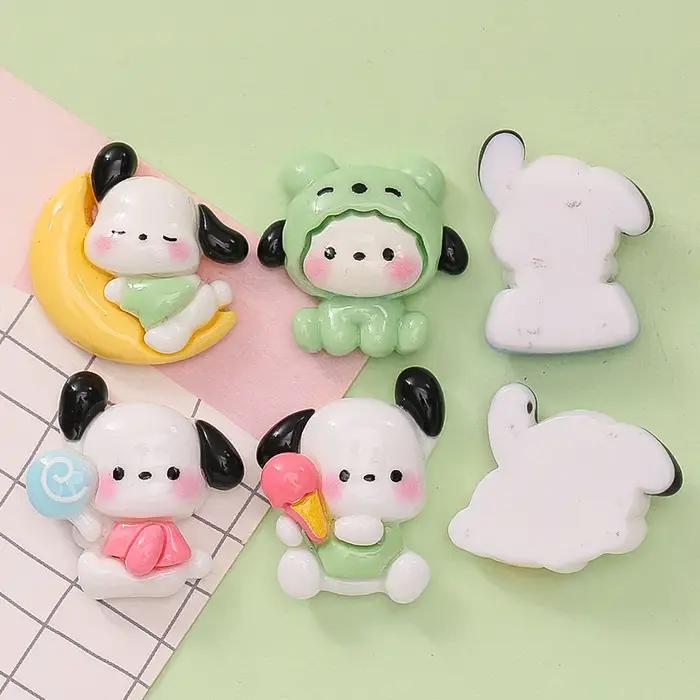 10 pièces nouveau dessin animé Kawaii mignon lune chien série résine Scrapbook bijoux à bricoler soi-même fête enfants cadeau épingle à cheveux accessoires A24