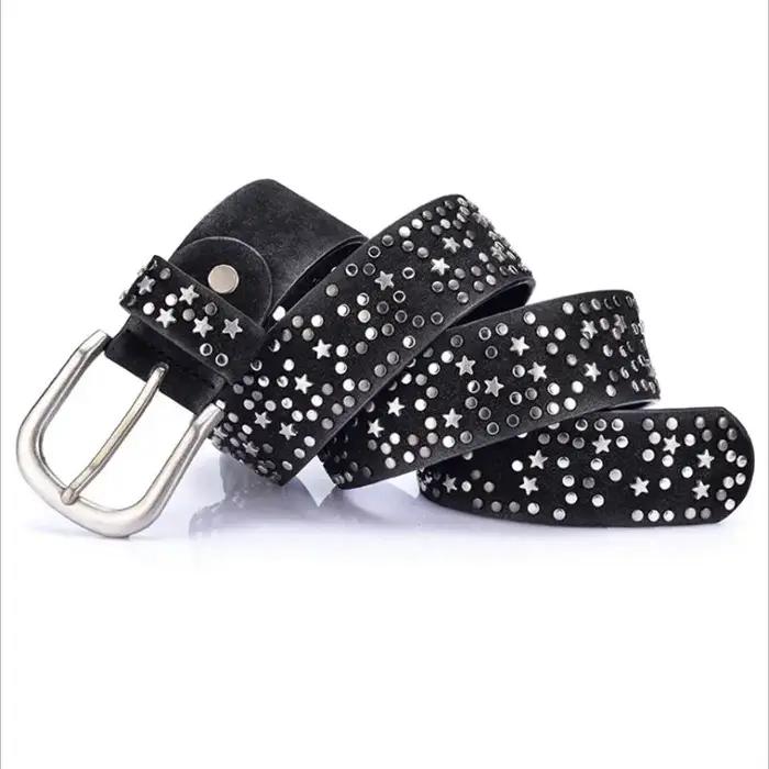 BOKADIAO femmes ceinture Punk boucle ardillon Vintage géométrie Rivets luxe dame Original ceintures