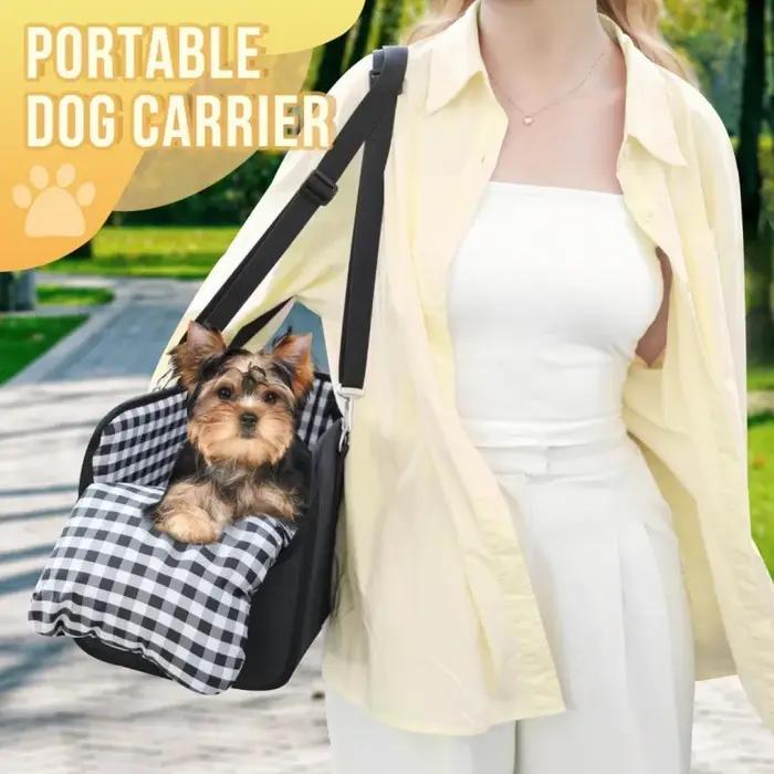 Siège auto pour chien portable pour console centrale avec laisse de sécurité