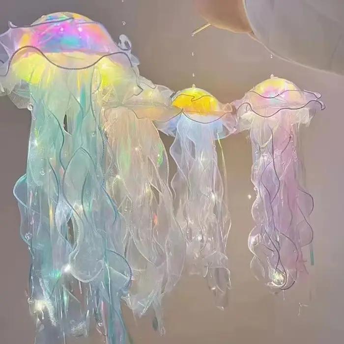 5-1 pièces RGB méduse lampe colorée veilleuse méduse atmosphère lumière lampe suspendue plafond lant