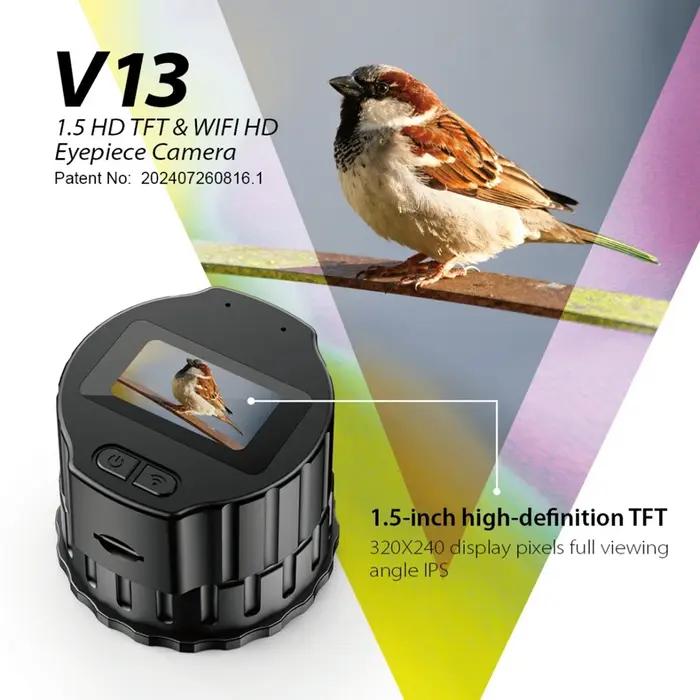 Caméra oculaire numérique WiFi HD V13 TFT - Eyepice photo vidéo Type-C pour observation ornithologique