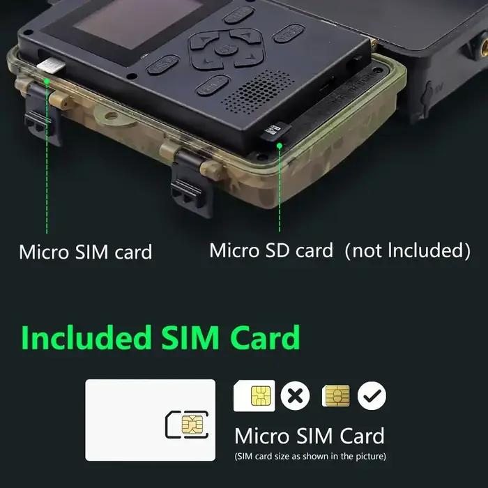 Caméra de suivi des sentiers 4G LIVE, contrôle par application, Vision nocturne IR, piège de chasse HD 60MP 8K avec carte SIM, caméra cellulaire Mobile pour la faune