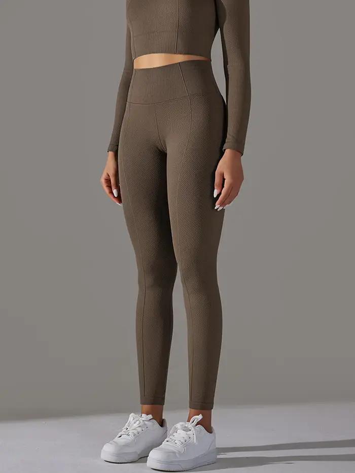 Pantalon de yoga de sport jacquard à pois de golf taille haute sans couture et levage des hanches