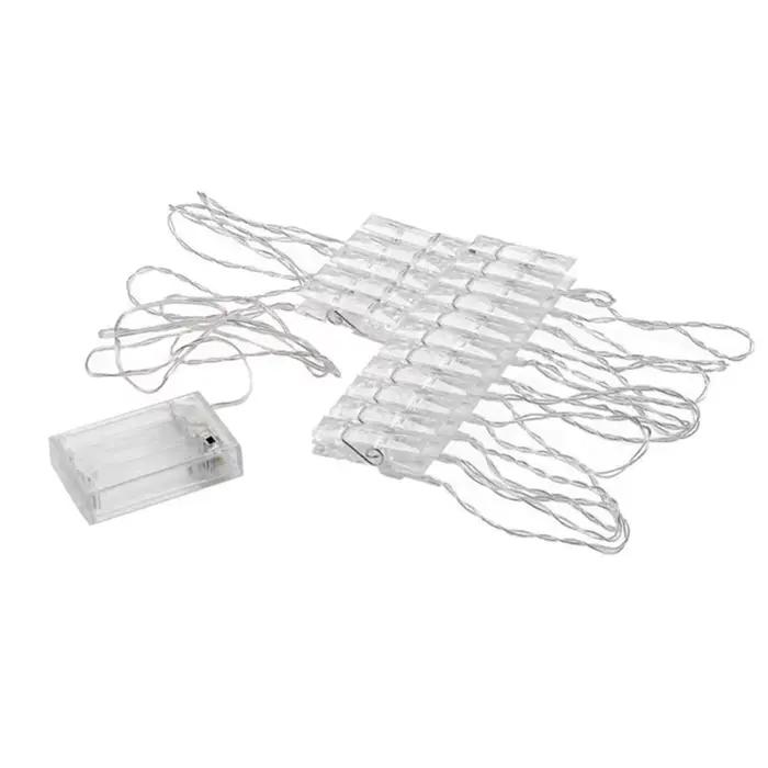 Guirxiété lumineuse à clip photo LED, 1m, 3m, 6m, piles AA 62, adaptée pour la chambre à coucher, la