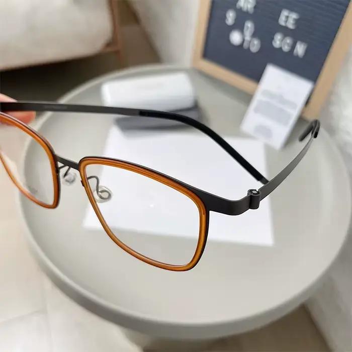 Danemark Designer Réplique Rétro Carré Pur Titane Cadres Acétate Anneau Lunettes Homme Femme Sans Vi