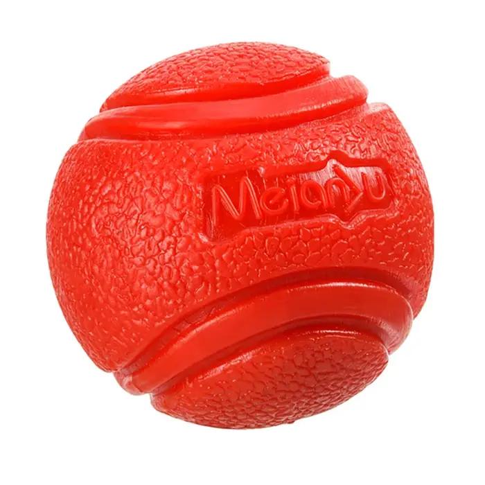 Jouet pour chien balle en caoutchouc résistant aux morsures balle jouet pour chiens chiot Teddy Pitbull couleur rouge balle solide S-XL fournitures pour animaux de compagnie