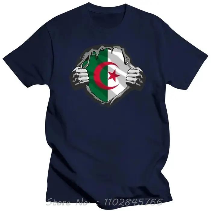 Drôle Algérie Drapeau Algérien Pround T-shirt Surdimensionné Vêtements Pour Hommes Cadeaux D'anniversaire Fitness T-shirt Style D'été Nouveau Coton T-shirt