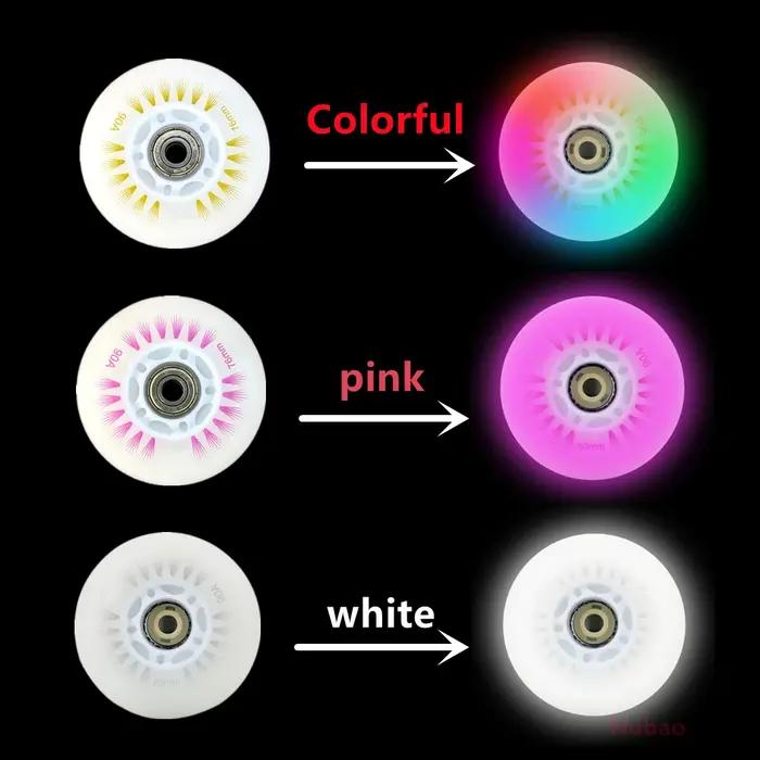 Patins à roulettes en ligne avec LED Flash Wheel, patins de vitesse pour Barrage de roche, pneus en