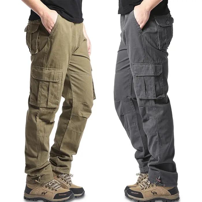 Pantalon cargo grande taille homme randonnée chasse - Taille élastique tactique jogger coton confort